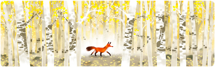 Δάσος και κόκκινη αλεπού